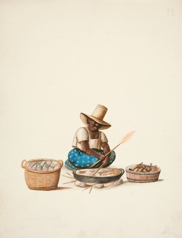 Francisco Fierro - Indian Woman Cooking Fish