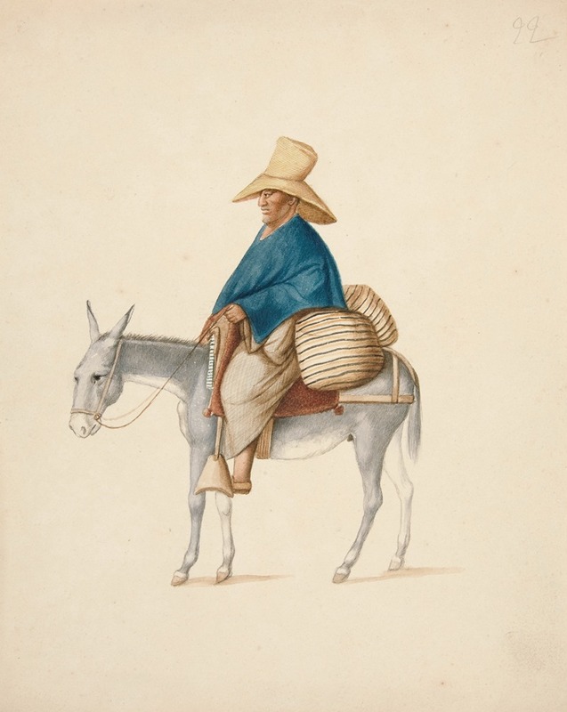 Francisco Fierro - Man on Mule with Loaded Saddlebacks