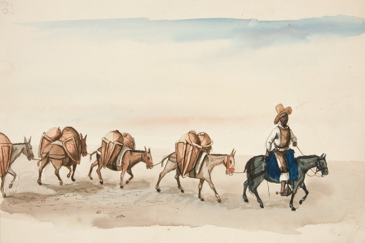 Francisco Fierro - Team of Mules Led by Indian