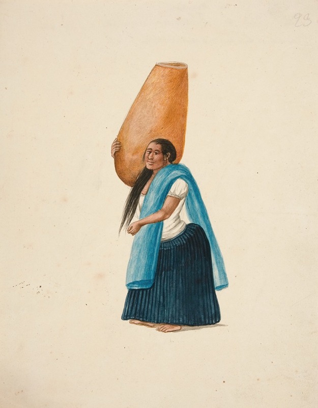 Francisco Fierro - Woman Carrying Large Jar