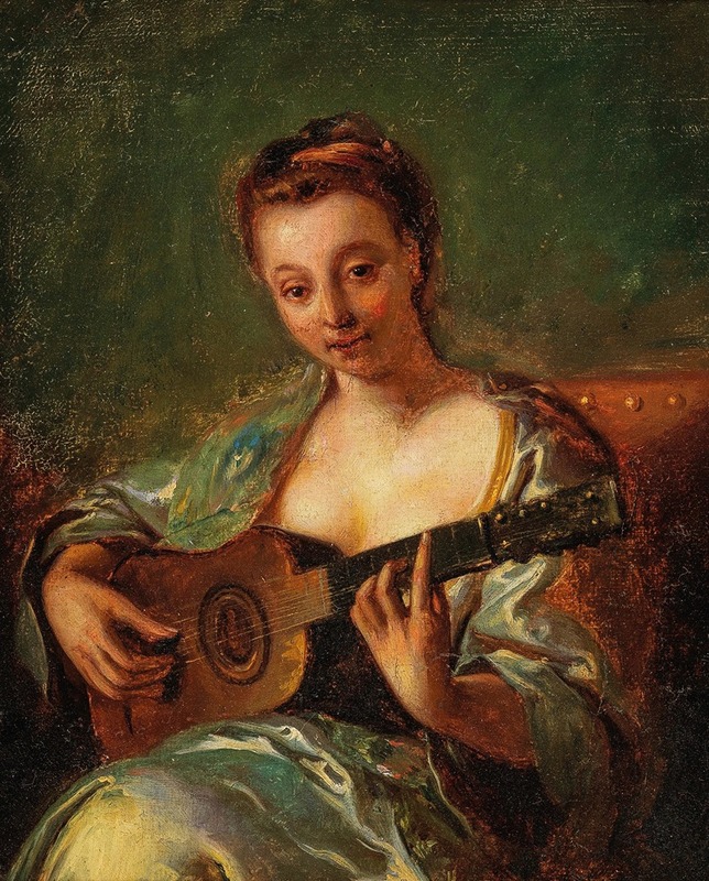 French School - Lady playing the guitar