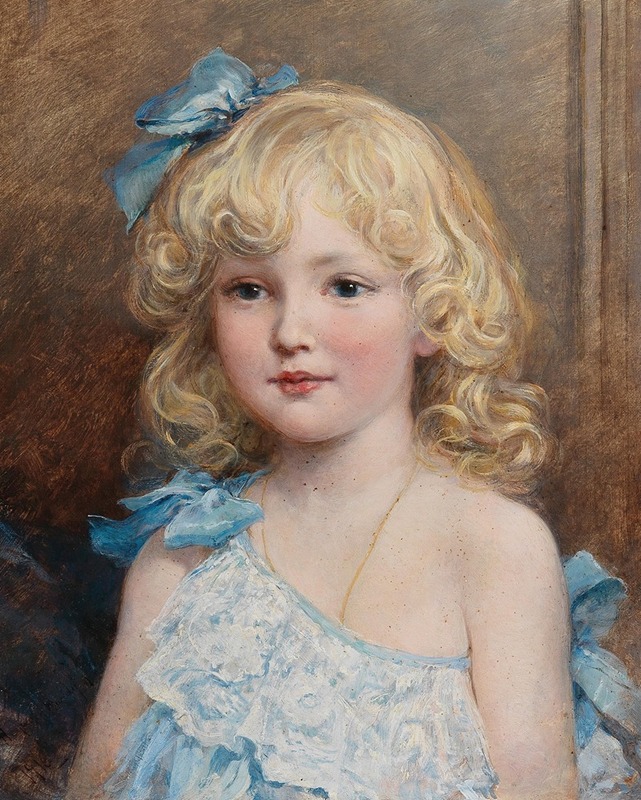 Heywood Hardy - Portrait of a girl in a blue dress