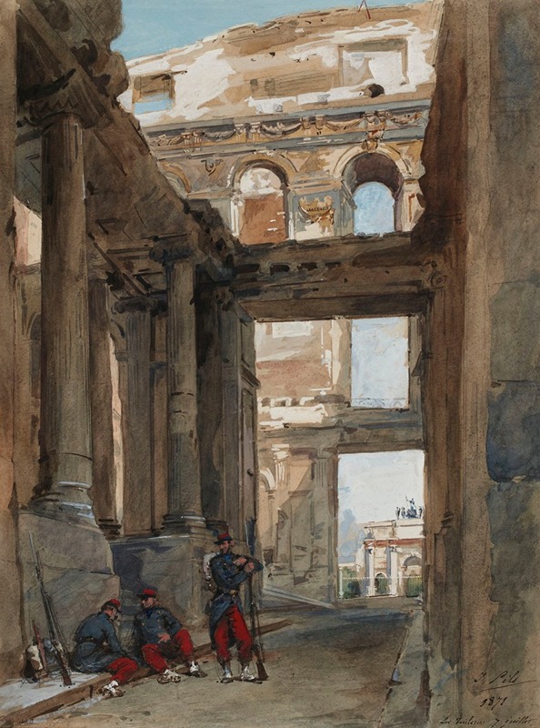Isidore Pils - Ruines des Tuileries, 7 juillet 1871.