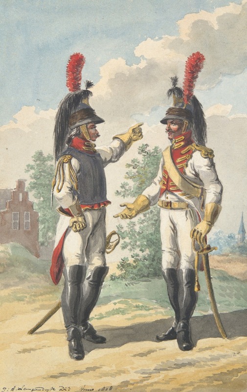 Jan Anthonie Langendijk - Two Cuirassiers of the Dutch Royal Horse Guard