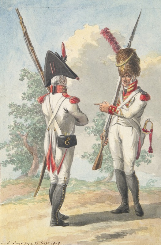 Jan Anthonie Langendijk - Two Soldiers of the Dutch Royal Grenadier Guard