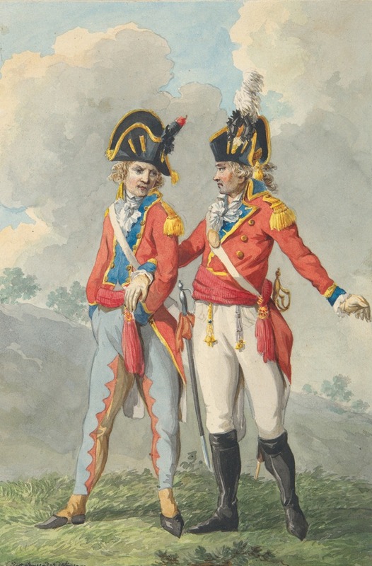 Jan Anthonie Langendijk - Two Subaltern Officers of the Batavian Army