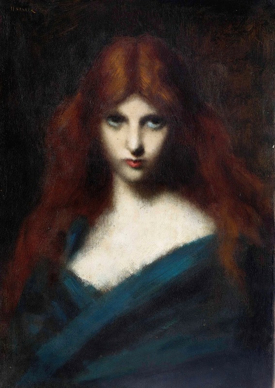 Jean-Jacques Henner - Portrait of a young girl with red hair