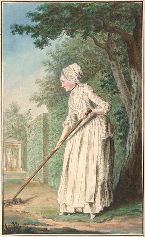 Louis Carrogis Carmontelle - The Duchess of Chaulnes as a Gardener in an Allée