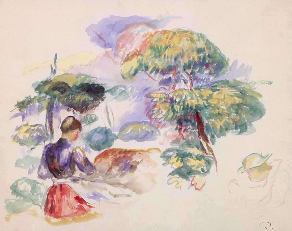 Pierre-Auguste Renoir - Landscape with a Girl