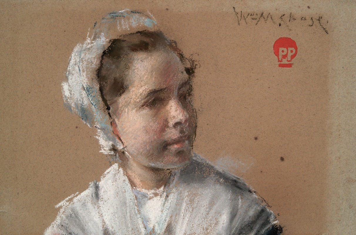 William Merritt Chase - Head of a Young Girl