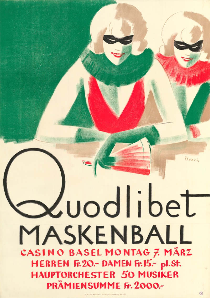 Rudolf Urech - Quodlibet Maskenball – Casino Basel