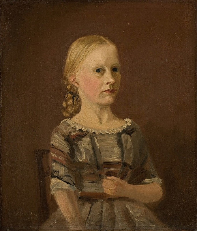 Amaldus Nielsen - Portrett av kunstnerens kusine fru Caterine Kamstrup (12 år)