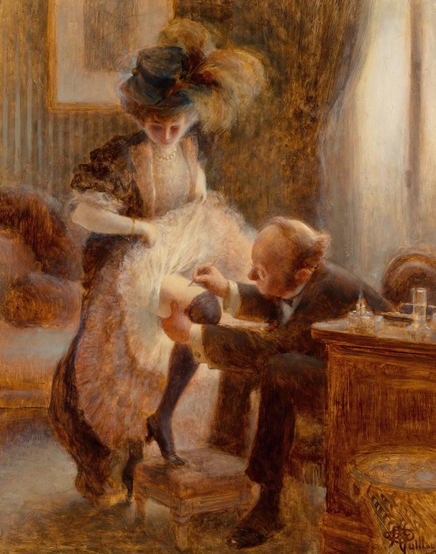 Albert Guillaume - Lifting her petticoat