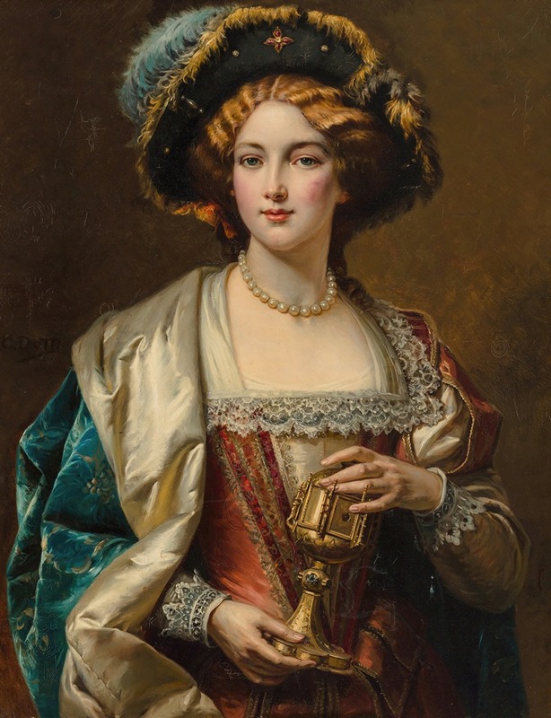 Cesare Auguste Detti - Portrait of a noblewoman