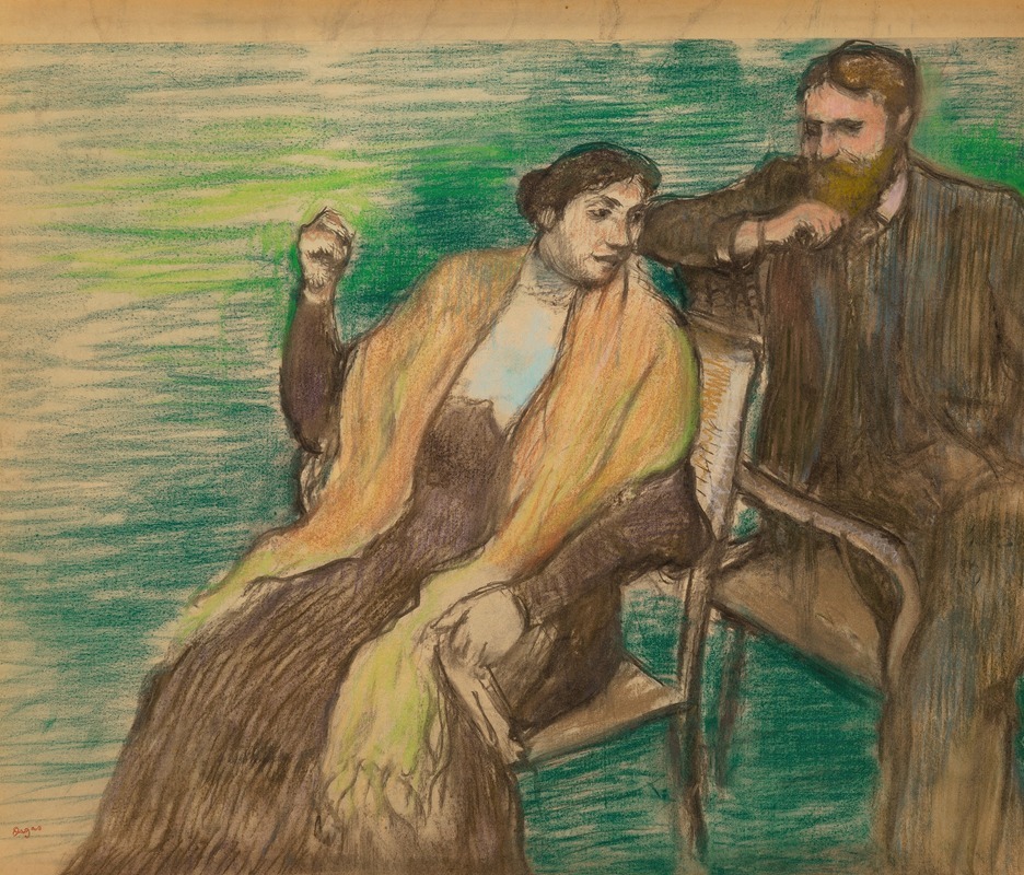 Edgar Degas - Esquisse pour un portrait de M. et Mme. Louis Rouart