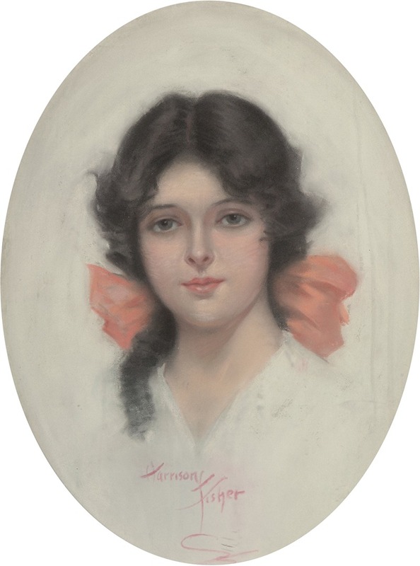 Harrison Fisher - Brunette with Pink Bow