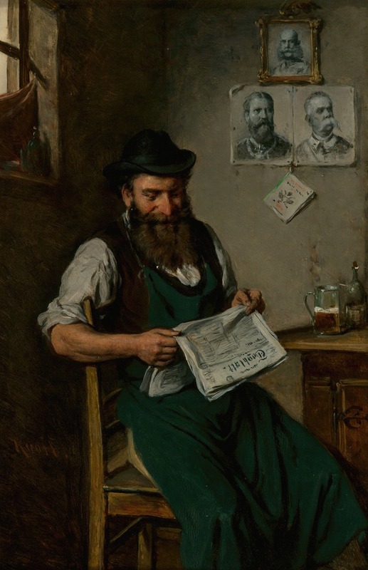 A tradesman reading a newspaper by Hermann Kern - Artvee
