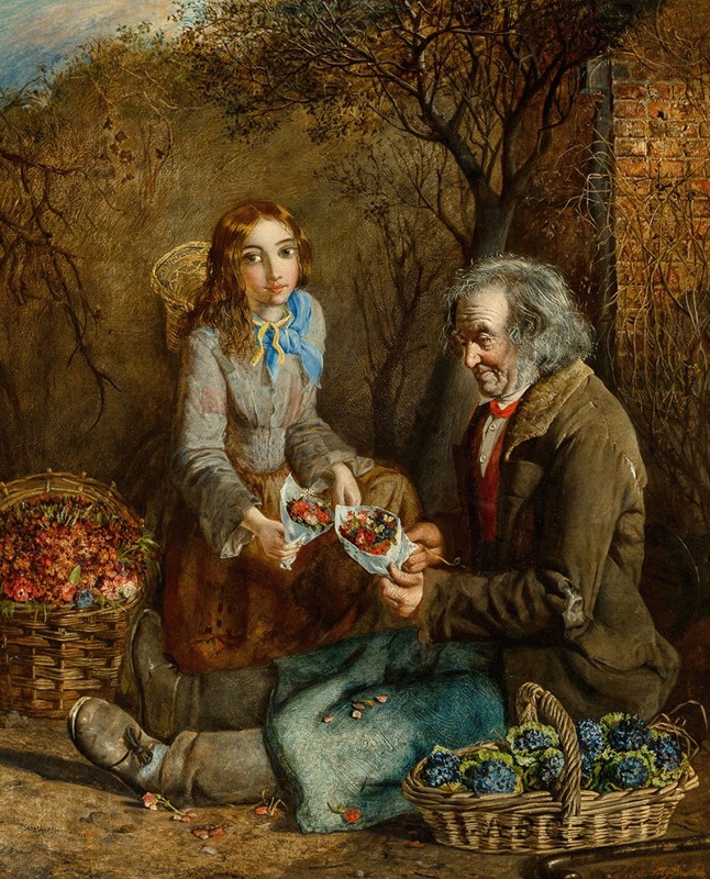 John Anster Fitzgerald - The flower seller and his daughter