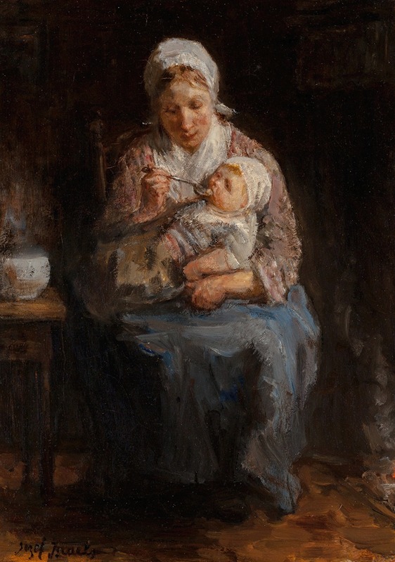 Jozef Israëls - Sollicitude maternelle (Maternal solicitude)