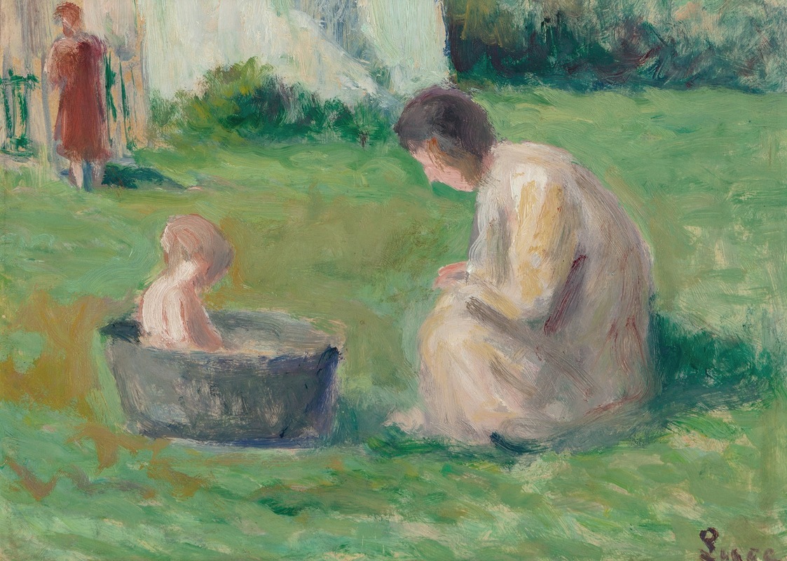 Maximilien Luce - Le bain du bébé
