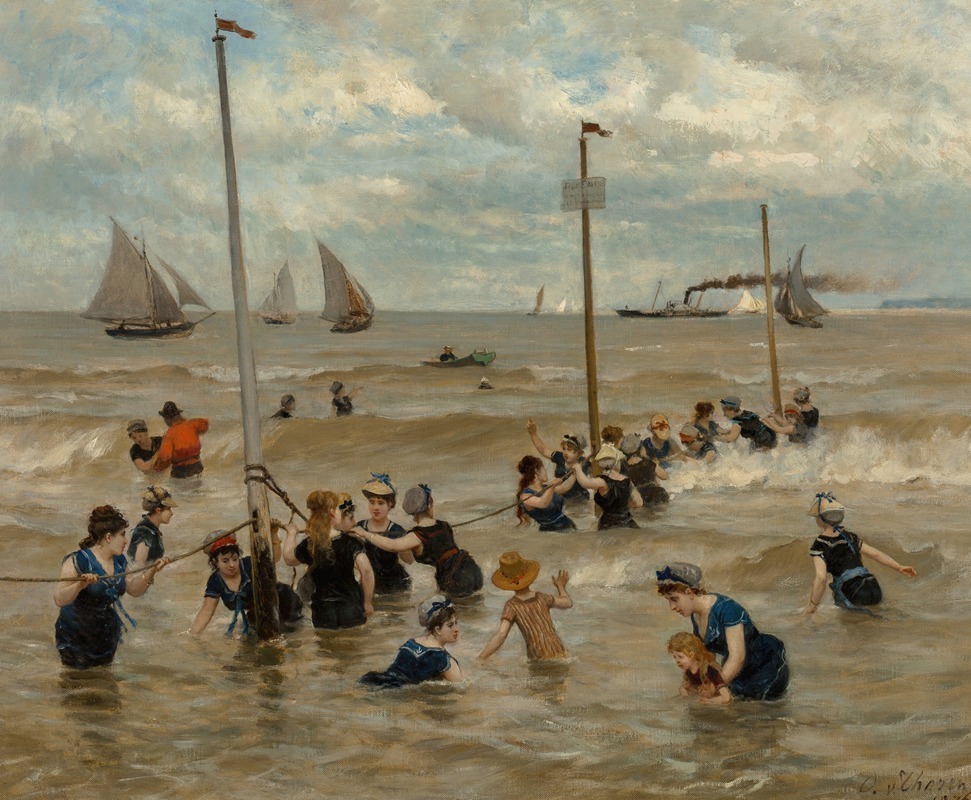 Otto von Thoren - Bathing by the sea