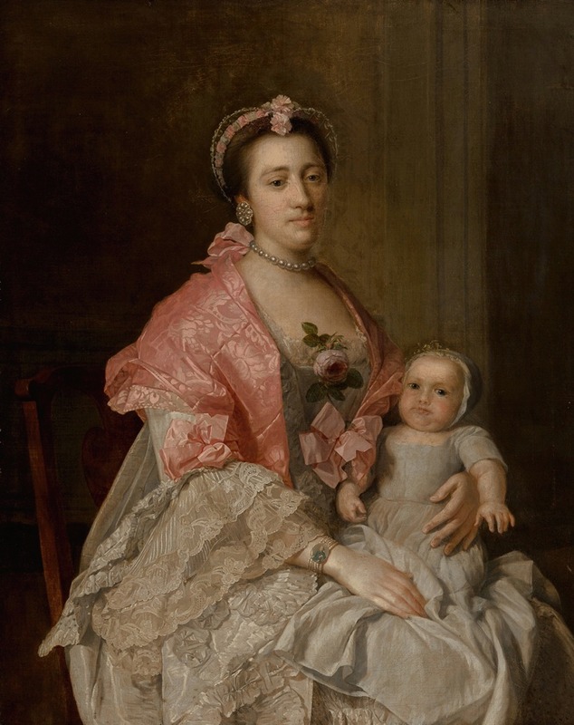 Studio of Allan Ramsay - Portrait of a mother an her child