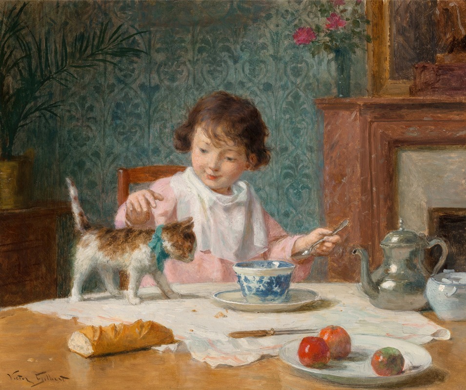 Victor Gabriel Gilbert - Jeune fille au chat