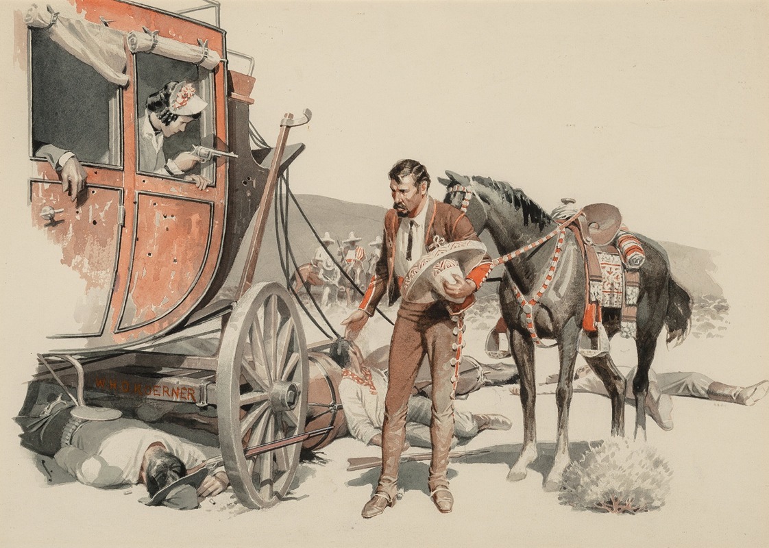 Stagecoach Hold Up by William Henry Dethlef Koerner - Artvee