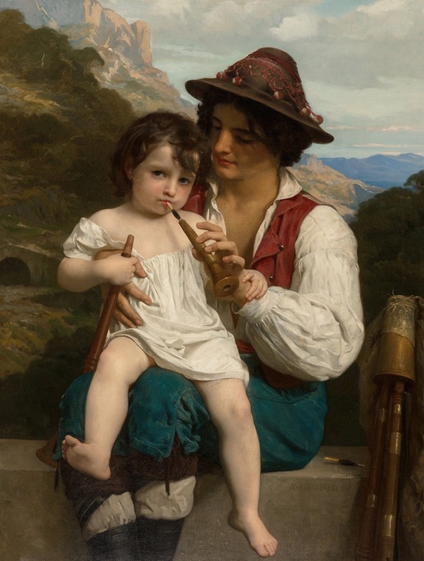 William Bouguereau - La leçon de flûte