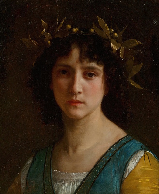 William Bouguereau - Tête d’Italienne avec une couronne de laurier (Head of an Italian girl with a laurel wreath)