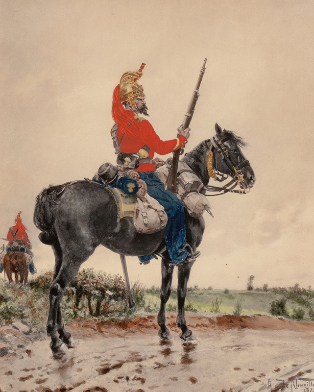 Arthur-Alfred Brunel de Neuville - Mounted Soldier on Guard