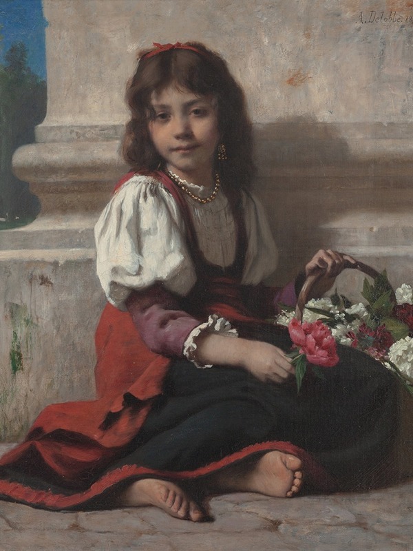 François Alfred Delobbe - The little flower girl