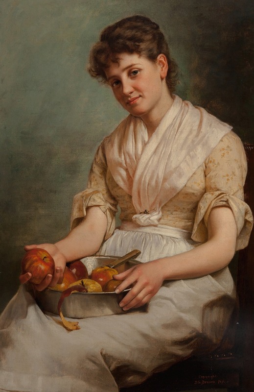 John George Brown - Girl Peeling Apples