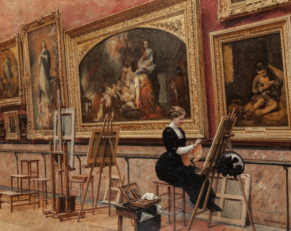 Louis Béroud - Au Musée du Louvre — les Murillo