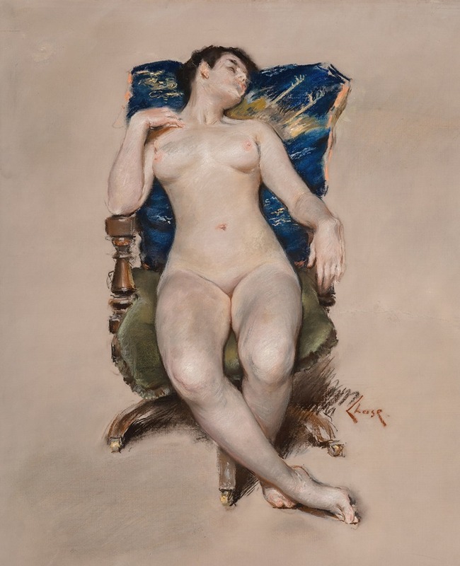 William Merritt Chase - Untitled (Nude Resting in a Chair)