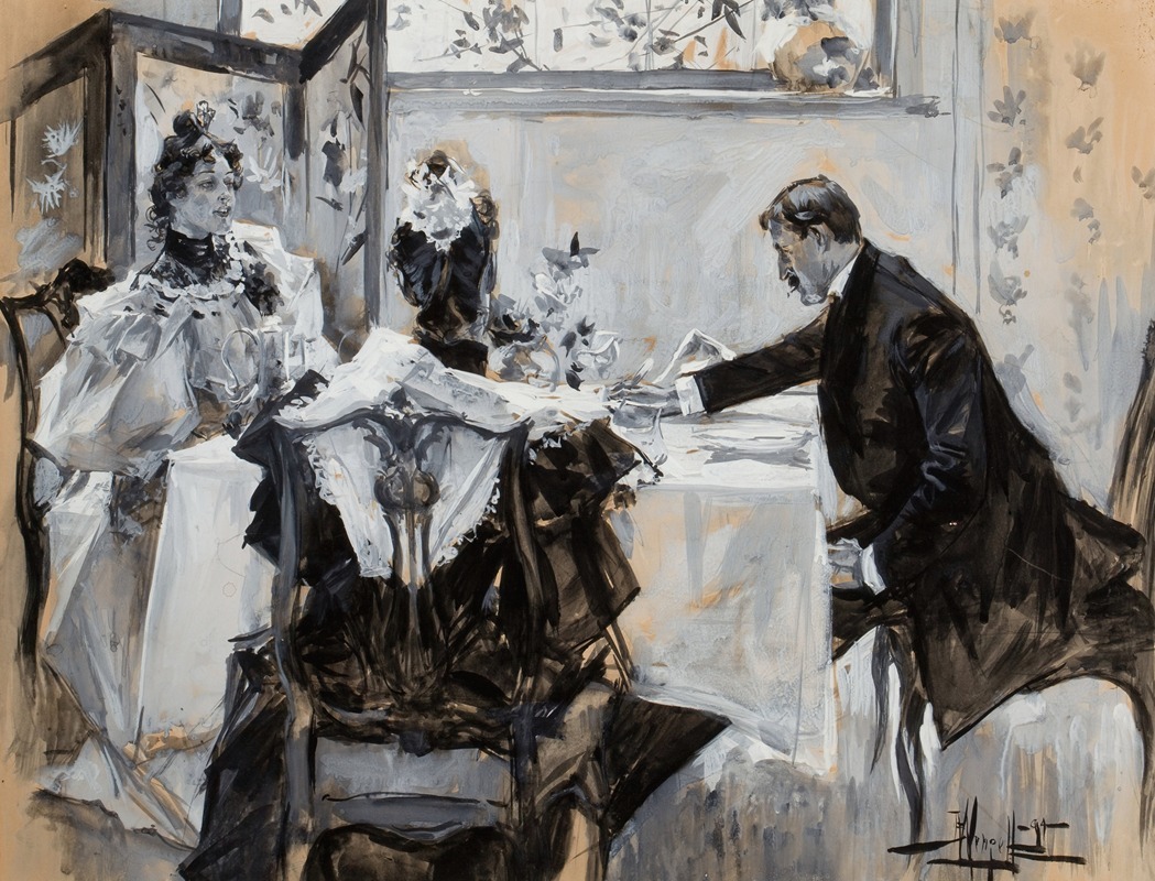 Albert Beck Wenzell - Man and Woman Dining