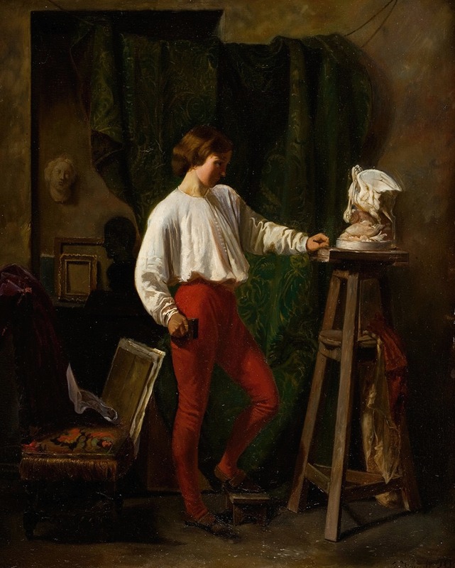 Continental School - Young Sculptor in His Atelier