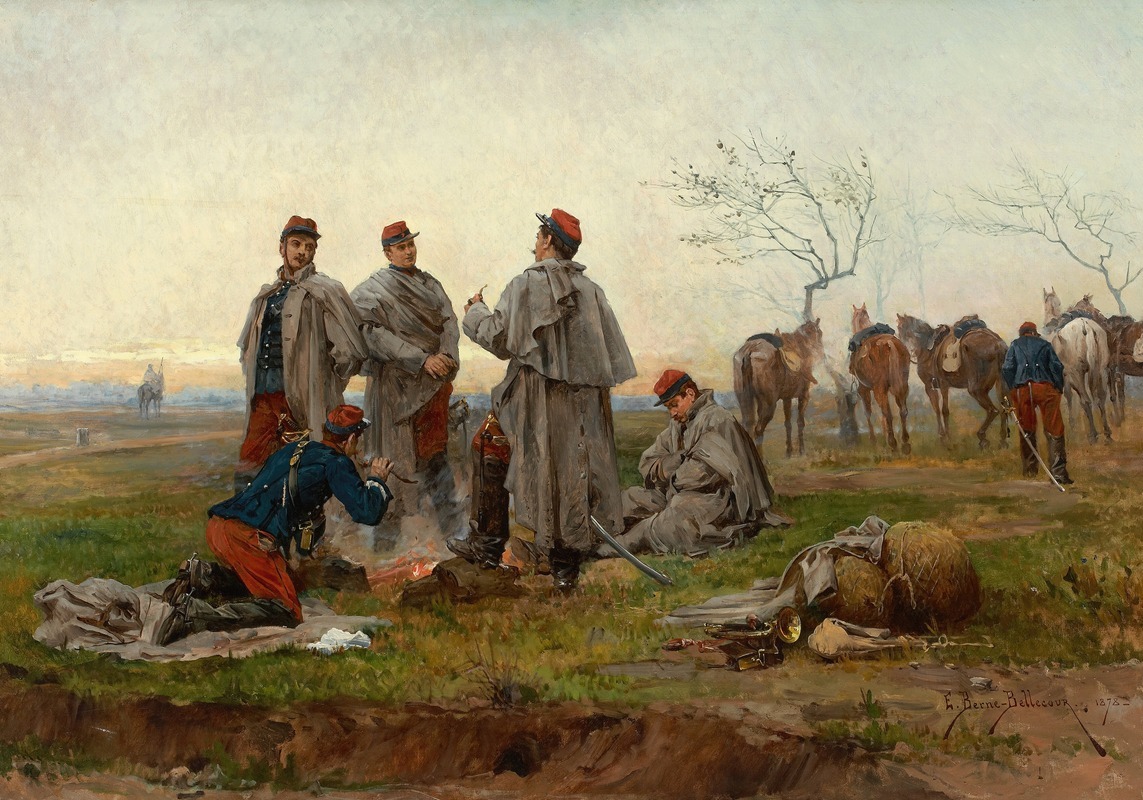 Etienne-Prosper Berne-Bellecour - A Cavalry Halt