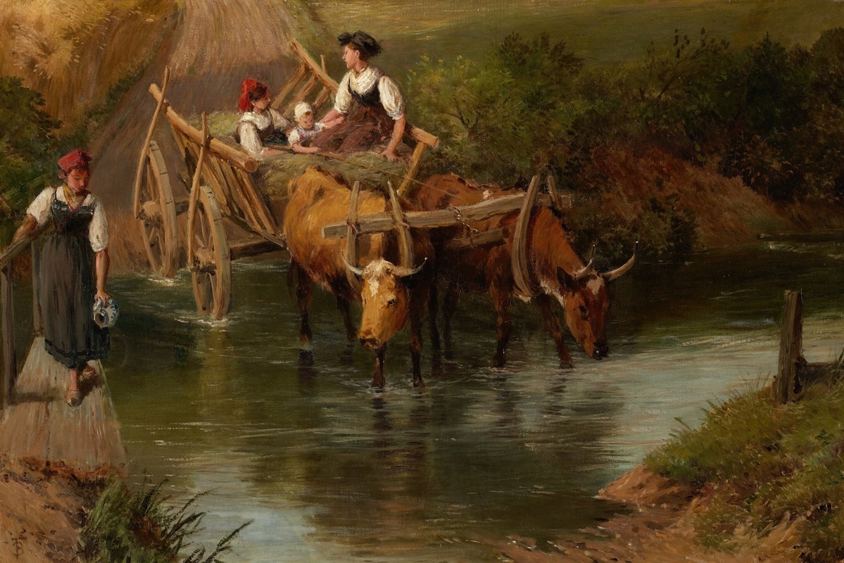Myles Birket Foster - Crossing the Ford