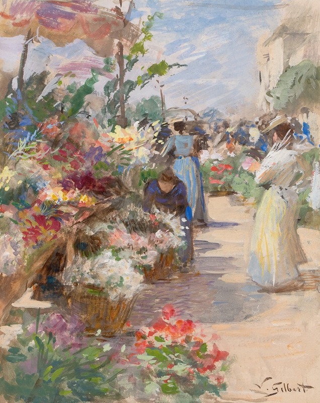 Victor Gabriel Gilbert - The Flower Market