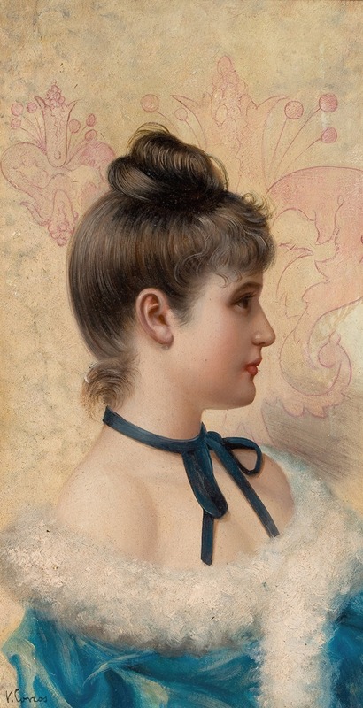 Vittorio Matteo Corcos - Profile Portrait of a Young Beauty