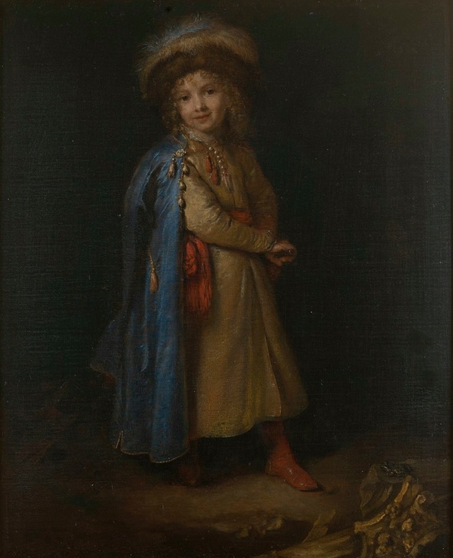 Caspar Netscher - Portrait of a Boy in the Polish National Costume