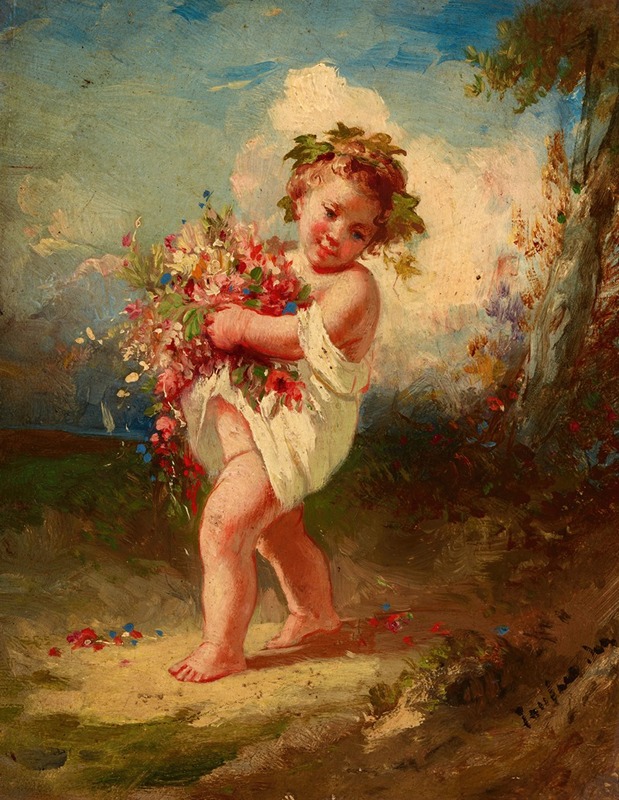 François-Louis Lanfant De Metz - Child Carrying Flowers