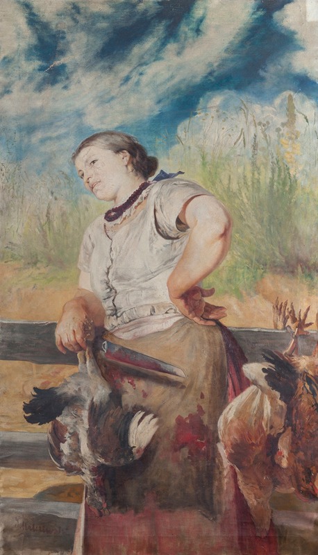 Jacek Malczewski - Woman Slaughtering Hens