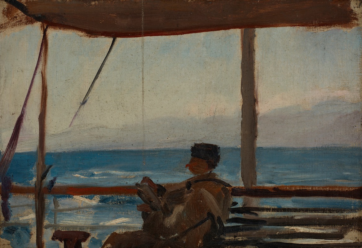 Jan Ciągliński - The Caucasus (Łobojkow on a Boat)