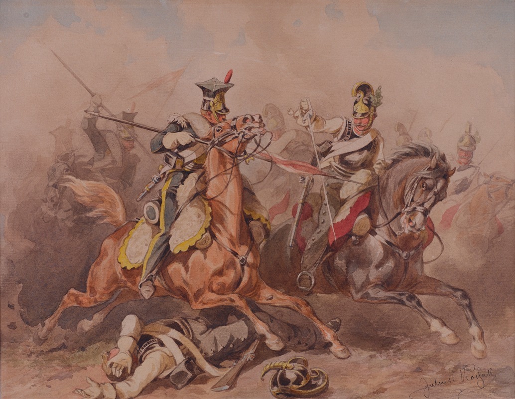 Juliusz Kossak - Skirmish between Lancers from the Legion of the Vistula and the Russian cuirassiers