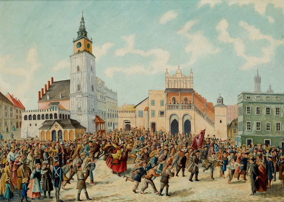Klemens Bąkowski - Lajkonik in the Main Market Square in Krakow