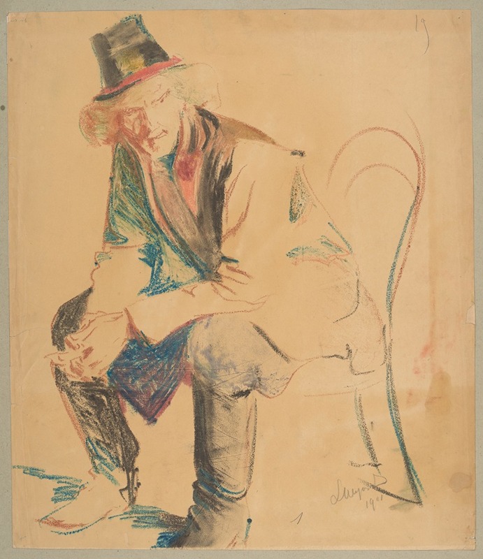 Leon Wyczółkowski - Cracow peasant sitting in a chair
