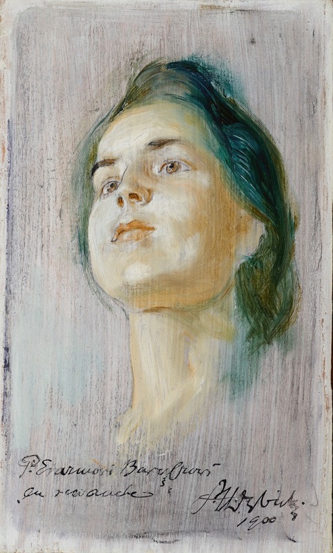 Stanisław Dębicki - Portrait Study of the Fiancée