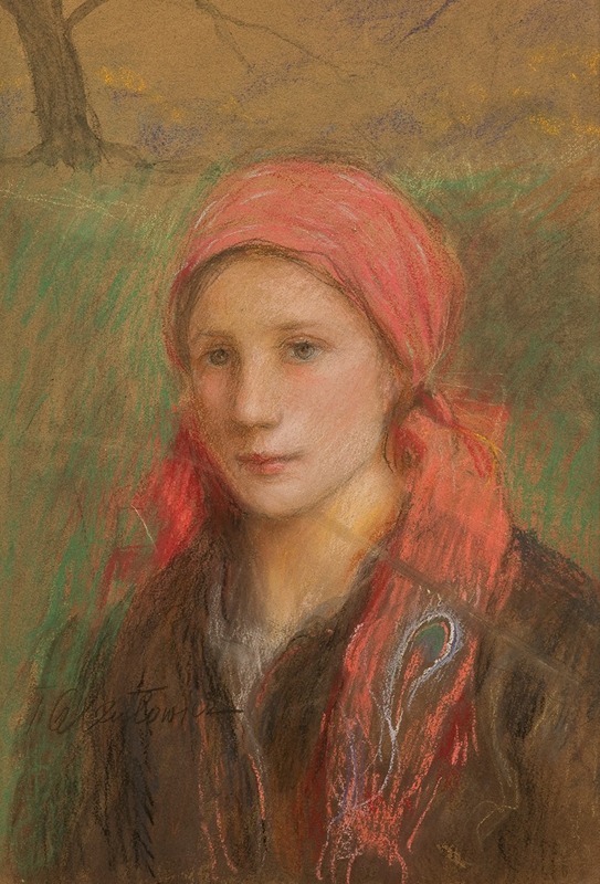 Teodor Axentowicz - Portret wiejskiej dziewczyny
